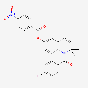 1-(4-fluorobenzoyl)-2,2,4-trimethyl-1,2-dihydro-6-quinolinyl 4-nitrobenzoate