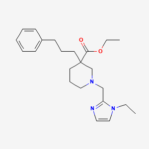 ethyl 1-[(1-ethyl-1H-imidazol-2-yl)methyl]-3-(3-phenylpropyl)-3-piperidinecarboxylate