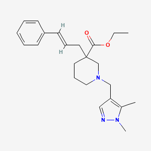 molecular formula C23H31N3O2 B5999604 ethyl 1-[(1,5-dimethyl-1H-pyrazol-4-yl)methyl]-3-[(2E)-3-phenyl-2-propen-1-yl]-3-piperidinecarboxylate 