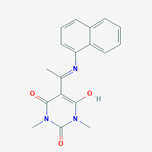 1,3-dimethyl-5-[1-(1-naphthylamino)ethylidene]-2,4,6(1H,3H,5H)-pyrimidinetrione