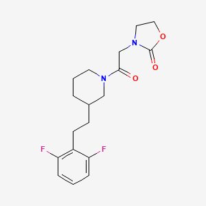 molecular formula C18H22F2N2O3 B5999637 3-(2-{3-[2-(2,6-difluorophenyl)ethyl]-1-piperidinyl}-2-oxoethyl)-1,3-oxazolidin-2-one 