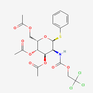 molecular formula C21H24Cl3NO9S B599966 苯基 3,4,6-三-O-乙酰基-2-脱氧-1-硫代-2-(2,2,2-三氯乙氧甲酰胺)-β-D-吡喃葡萄糖苷 CAS No. 187022-49-7