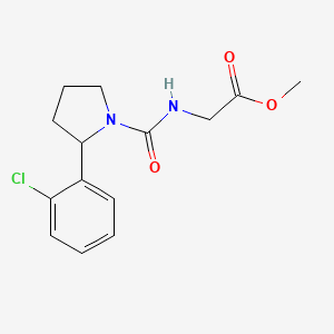 molecular formula C14H17ClN2O3 B5999664 methyl N-{[2-(2-chlorophenyl)-1-pyrrolidinyl]carbonyl}glycinate 