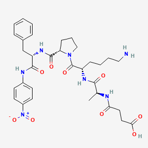 molecular formula C33H43N7O9 B599967 Suc-Ala-Lys-Pro-Phe-pNA CAS No. 128802-74-4