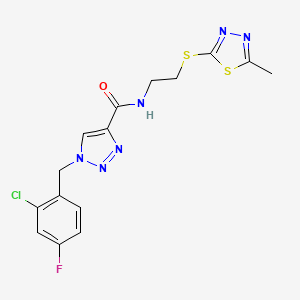 1-(2-chloro-4-fluorobenzyl)-N-{2-[(5-methyl-1,3,4-thiadiazol-2-yl)thio]ethyl}-1H-1,2,3-triazole-4-carboxamide