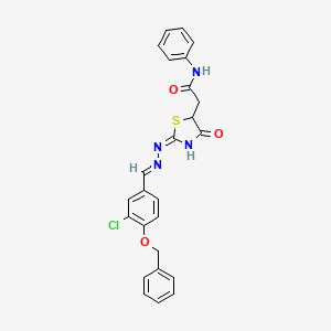 2-(2-{[4-(benzyloxy)-3-chlorobenzylidene]hydrazono}-4-oxo-1,3-thiazolidin-5-yl)-N-phenylacetamide