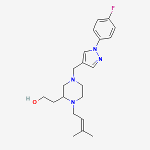 2-[4-{[1-(4-fluorophenyl)-1H-pyrazol-4-yl]methyl}-1-(3-methyl-2-buten-1-yl)-2-piperazinyl]ethanol