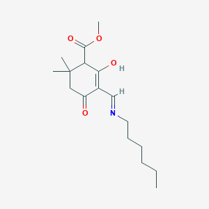 methyl 5-[(hexylamino)methylene]-2,2-dimethyl-4,6-dioxocyclohexanecarboxylate