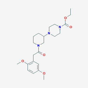 molecular formula C22H33N3O5 B5999769 ethyl 4-{1-[(2,5-dimethoxyphenyl)acetyl]-3-piperidinyl}-1-piperazinecarboxylate 