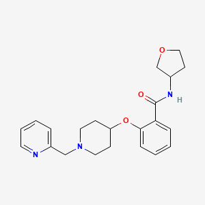 molecular formula C22H27N3O3 B5999780 2-{[1-(2-pyridinylmethyl)-4-piperidinyl]oxy}-N-(tetrahydro-3-furanyl)benzamide 