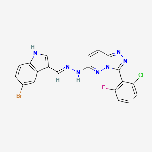 molecular formula C20H12BrClFN7 B5999785 5-bromo-1H-indole-3-carbaldehyde [3-(2-chloro-6-fluorophenyl)[1,2,4]triazolo[4,3-b]pyridazin-6-yl]hydrazone 