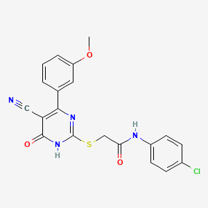 molecular formula C20H15ClN4O3S B5999791 N-(4-chlorophenyl)-2-{[5-cyano-4-(3-methoxyphenyl)-6-oxo-1,6-dihydro-2-pyrimidinyl]thio}acetamide 