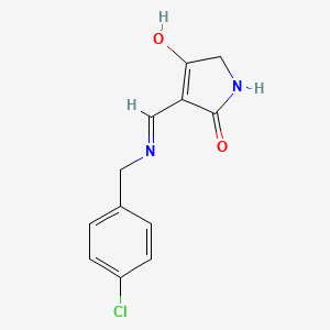 molecular formula C12H11ClN2O2 B5999818 3-{[(4-chlorobenzyl)amino]methylene}-2,4-pyrrolidinedione 