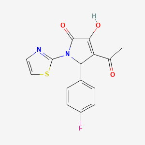 molecular formula C15H11FN2O3S B5999834 4-acetyl-5-(4-fluorophenyl)-3-hydroxy-1-(1,3-thiazol-2-yl)-1,5-dihydro-2H-pyrrol-2-one 