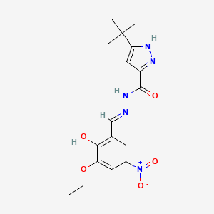 3-tert-butyl-N'-(3-ethoxy-2-hydroxy-5-nitrobenzylidene)-1H-pyrazole-5-carbohydrazide