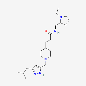 N-[(1-ethyl-2-pyrrolidinyl)methyl]-3-{1-[(5-isobutyl-1H-pyrazol-3-yl)methyl]-4-piperidinyl}propanamide