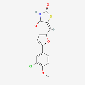 molecular formula C15H10ClNO4S B5999871 5-{[5-(3-chloro-4-methoxyphenyl)-2-furyl]methylene}-1,3-thiazolidine-2,4-dione 