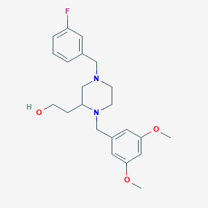 molecular formula C22H29FN2O3 B5999878 2-[1-(3,5-dimethoxybenzyl)-4-(3-fluorobenzyl)-2-piperazinyl]ethanol 