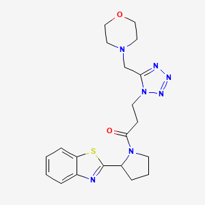 2-(1-{3-[5-(4-morpholinylmethyl)-1H-tetrazol-1-yl]propanoyl}-2-pyrrolidinyl)-1,3-benzothiazole