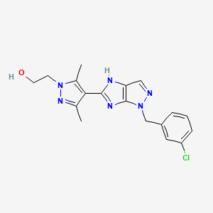 2-{4-[1-(3-chlorobenzyl)-1,4-dihydroimidazo[4,5-c]pyrazol-5-yl]-3,5-dimethyl-1H-pyrazol-1-yl}ethanol