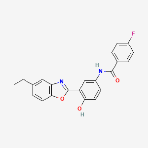 N-[3-(5-ethyl-1,3-benzoxazol-2-yl)-4-hydroxyphenyl]-4-fluorobenzamide