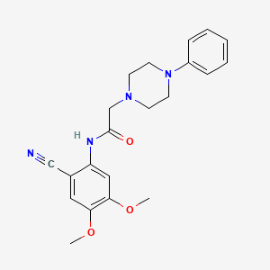 N-(2-CYANO-4,5-DIMETHOXYPHENYL)-2-(4-PHENYL-1-PIPERAZINYL)ACETAMIDE