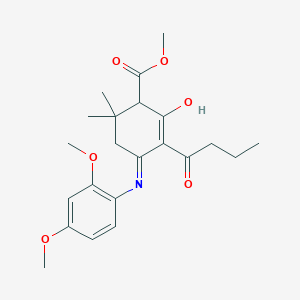 methyl 3-butyryl-4-[(2,4-dimethoxyphenyl)amino]-6,6-dimethyl-2-oxo-3-cyclohexene-1-carboxylate