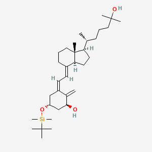 molecular formula C34H60O3Si B599996 (1S,5R,Z)-5-(tert-butyldimethylsilyloxy)-3-((E)-2-((1R,3aS,7aR)-1-((R)-6-hydroxy-6-methylheptan-2-yl)-7a-methyldihydro-1H-inden-4(2H,5H,6H,7H,7aH)-ylidene)ethylidene)-2-Methylenecyclohexanol CAS No. 132054-64-9