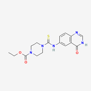 ethyl 4-{[(4-oxo-3,4-dihydro-6-quinazolinyl)amino]carbonothioyl}-1-piperazinecarboxylate