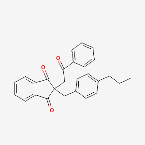 molecular formula C27H24O3 B5999969 2-(2-oxo-2-phenylethyl)-2-(4-propylbenzyl)-1H-indene-1,3(2H)-dione 