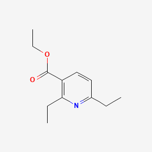 molecular formula C12H17NO2 B599997 2,6-Diethyl-nicotinic acid ethyl ester CAS No. 100369-97-9