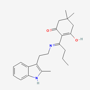 molecular formula C23H30N2O2 B6000043 5,5-dimethyl-2-(1-{[2-(2-methyl-1H-indol-3-yl)ethyl]amino}butylidene)cyclohexane-1,3-dione 