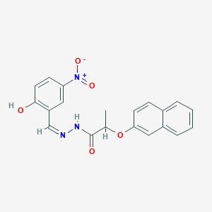 N-[(Z)-(2-hydroxy-5-nitrophenyl)methylideneamino]-2-naphthalen-2-yloxypropanamide