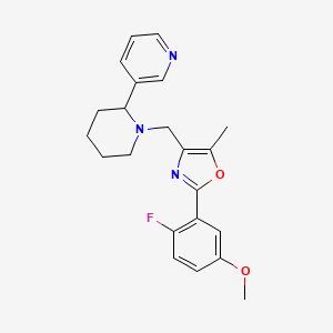 3-(1-{[2-(2-fluoro-5-methoxyphenyl)-5-methyl-1,3-oxazol-4-yl]methyl}-2-piperidinyl)pyridine