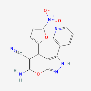 6-AMINO-4-(5-NITRO-2-FURYL)-3-(3-PYRIDYL)-1,4-DIHYDROPYRANO[2,3-C]PYRAZOL-5-YL CYANIDE