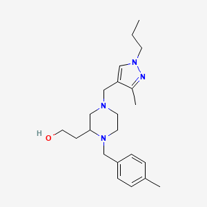 2-{1-(4-methylbenzyl)-4-[(3-methyl-1-propyl-1H-pyrazol-4-yl)methyl]-2-piperazinyl}ethanol