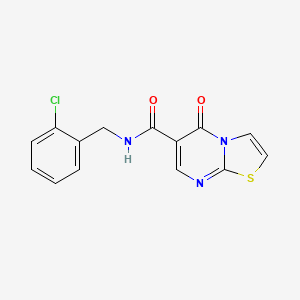 molecular formula C14H10ClN3O2S B6000158 N-(2-chlorobenzyl)-5-oxo-5H-[1,3]thiazolo[3,2-a]pyrimidine-6-carboxamide 