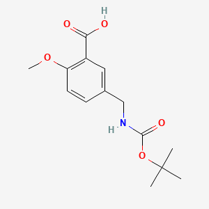 molecular formula C14H19NO5 B600017 5-(Boc-amino)methyl-2-methoxy-benzoic acid CAS No. 153903-13-0