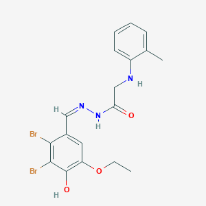 molecular formula C18H19Br2N3O3 B6000197 N'-(2,3-dibromo-5-ethoxy-4-hydroxybenzylidene)-2-[(2-methylphenyl)amino]acetohydrazide 