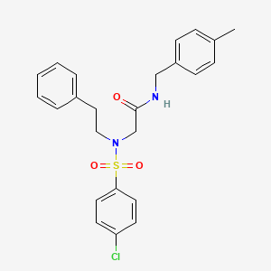 molecular formula C24H25ClN2O3S B6000205 N~2~-[(4-chlorophenyl)sulfonyl]-N~1~-(4-methylbenzyl)-N~2~-(2-phenylethyl)glycinamide 