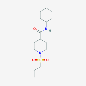 molecular formula C15H28N2O3S B6000248 N-cyclohexyl-1-(propylsulfonyl)-4-piperidinecarboxamide 