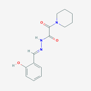 molecular formula C14H17N3O3 B6000271 N'-(2-hydroxybenzylidene)-2-oxo-2-(1-piperidinyl)acetohydrazide 