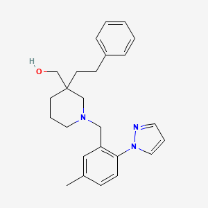 molecular formula C25H31N3O B6000284 [1-[5-methyl-2-(1H-pyrazol-1-yl)benzyl]-3-(2-phenylethyl)-3-piperidinyl]methanol 