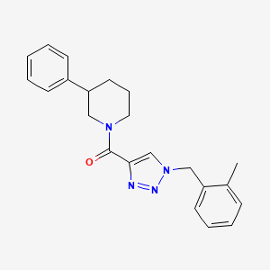 molecular formula C22H24N4O B6000290 1-{[1-(2-methylbenzyl)-1H-1,2,3-triazol-4-yl]carbonyl}-3-phenylpiperidine 