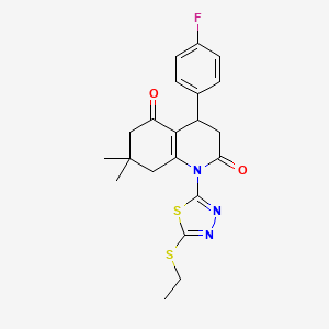 1-[5-(ethylthio)-1,3,4-thiadiazol-2-yl]-4-(4-fluorophenyl)-7,7-dimethyl-4,6,7,8-tetrahydroquinoline-2,5(1H,3H)-dione