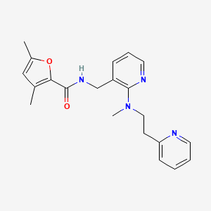 molecular formula C21H24N4O2 B6000306 3,5-dimethyl-N-[(2-{methyl[2-(2-pyridinyl)ethyl]amino}-3-pyridinyl)methyl]-2-furamide 