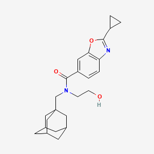 molecular formula C24H30N2O3 B6000312 N-(1-adamantylmethyl)-2-cyclopropyl-N-(2-hydroxyethyl)-1,3-benzoxazole-6-carboxamide 