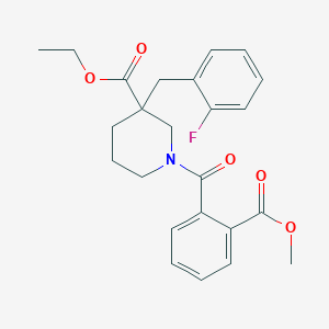 ethyl 3-(2-fluorobenzyl)-1-[2-(methoxycarbonyl)benzoyl]-3-piperidinecarboxylate