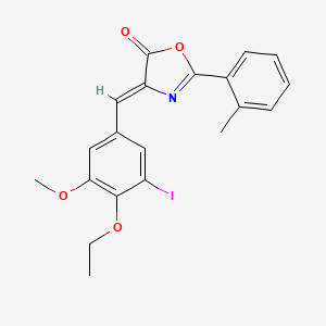 molecular formula C20H18INO4 B6000320 4-(4-ethoxy-3-iodo-5-methoxybenzylidene)-2-(2-methylphenyl)-1,3-oxazol-5(4H)-one 