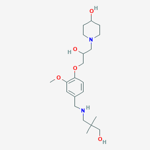 molecular formula C21H36N2O5 B6000322 1-[2-hydroxy-3-(4-{[(3-hydroxy-2,2-dimethylpropyl)amino]methyl}-2-methoxyphenoxy)propyl]-4-piperidinol 